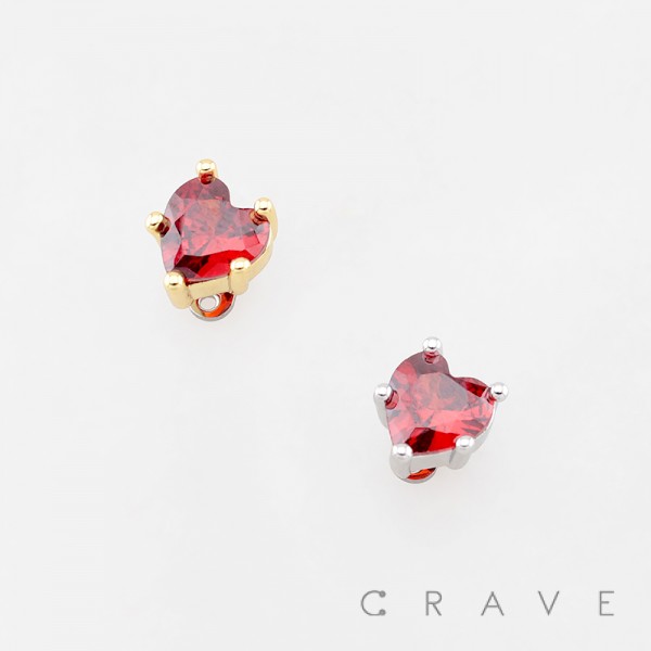 CZ HEART DERMAL SET 316L SURGICAL STEEL